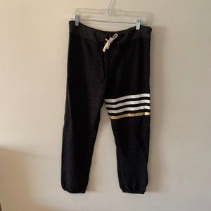 SUNDRY Black Sweatpants Black White Gold 3 L